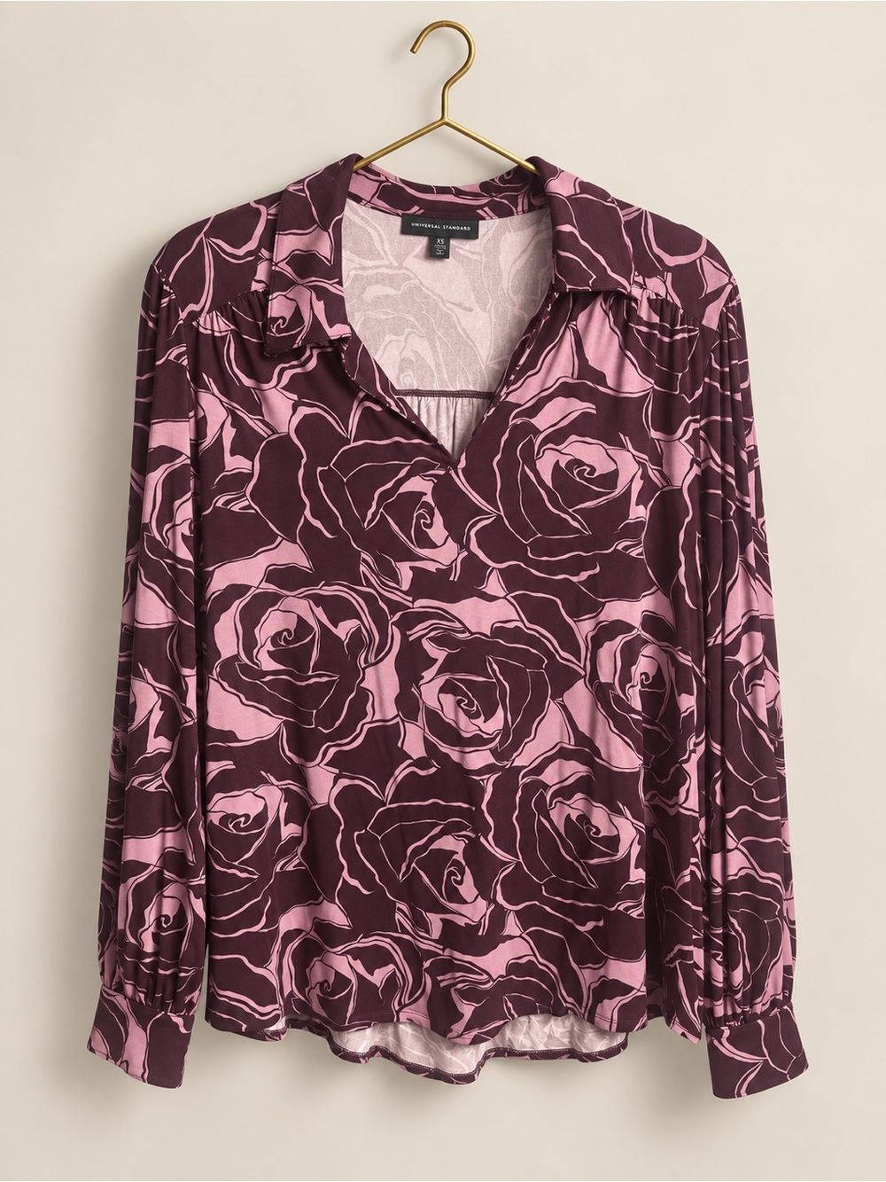 Universal Standard Moore Liquid Jersey Rose Floral Top XS 10–12